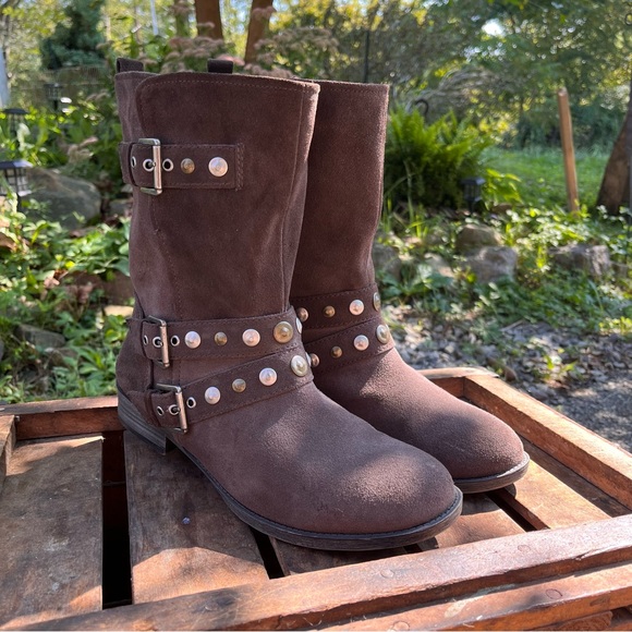 Shoes - Leather Studded Boots